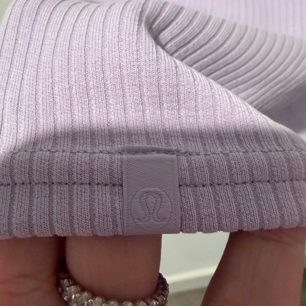 Lululemon Ebb to Street Mini Dress Lilac Purple Ribbed Racerback Size 0 LW1ECYS - Picture 5 of 5